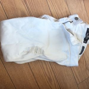 White hollister distressed skinny jeans
